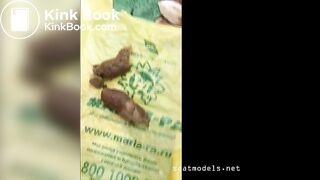 Small young Russian girl poops huge firm logs