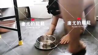 Nasty dogslave breakfast
