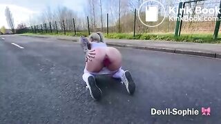 Huge poop in the middle of a road