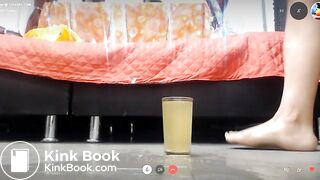 Latina Unloads Huge Poop While Filling Glass