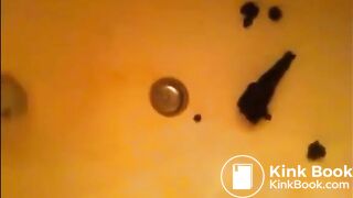 Skinny teen shitting with tanga
