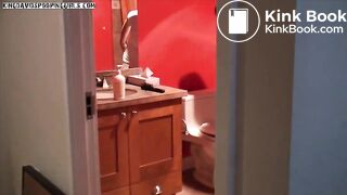 Brunette's toilet poop