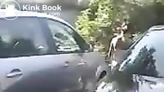 A huge poop in the bushes
