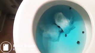 Blonde's big toilet poop