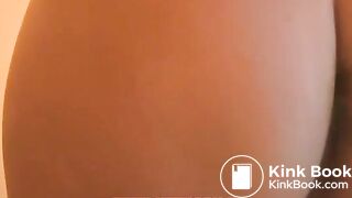 Blonde farts and poops on a table