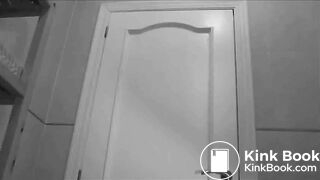 Big breasted lady expels an enema and unflushable poop