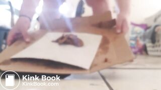 BBW shits into a pizza box