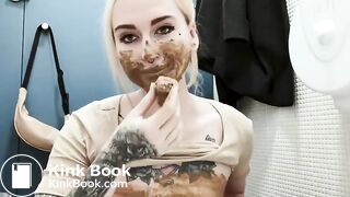 Scat smear in public bathroom