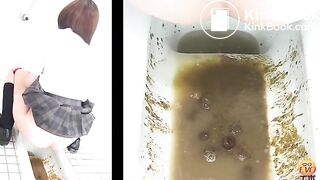 Japanese girl's huge enema expulsion