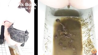 Japanese girl's huge enema expulsion