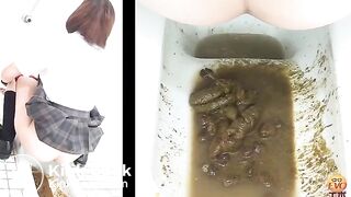 Japanese girl's huge enema expulsion