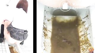 Japanese girl's huge enema expulsion