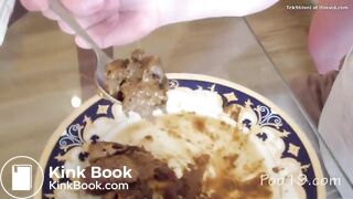 4 girls 1 plate for this slave