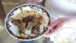 4 girls 1 plate for this slave