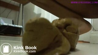 A close up view of beautiful Naomi pooping