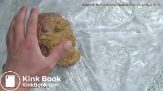 She drops a big soft poop
