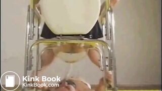 Slave gets fed a shitty enema expulsion through a special toilet bowl