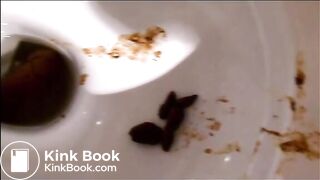 Big poop squatting over the bowl