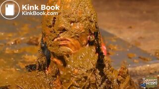 Betty has her whole face covered with cowshit