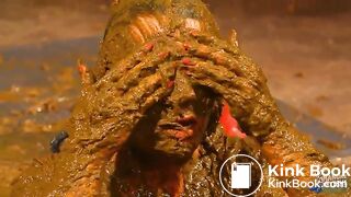 Betty has her whole face covered with cowshit