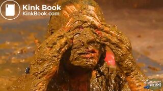 Betty has her whole face covered with cowshit