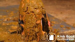 Betty has her whole face covered with cowshit