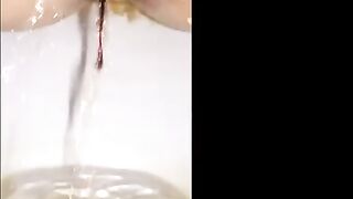 Girl on her period shit and piss in toilet