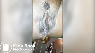 Dropping hard lumps into the toilet bowl