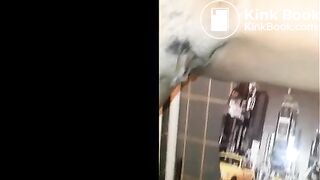 Dropping hard lumps into the toilet bowl