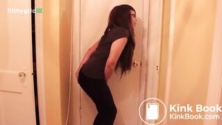 Sexy girl poop on the floor