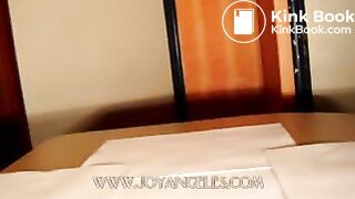 Blue jeans girl drops a big soft log