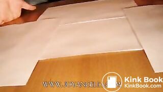 Blue jeans girl drops a big soft log