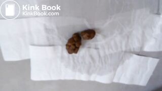 Pretty blonde babe's hard poop