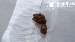Pretty blonde babe's hard poop