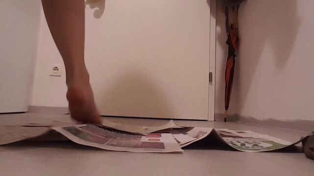 Big poop on newspaper