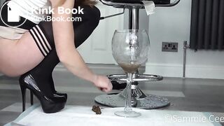 Blonde's enema and poop in kitchen
