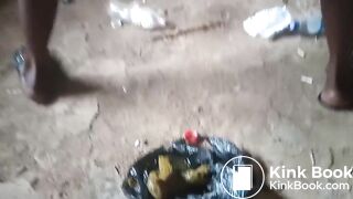 Ebony poops in an abandoned building