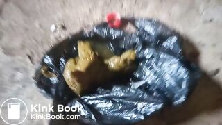 Ebony poops in an abandoned building