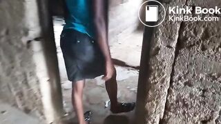 Ebony poops in an abandoned building