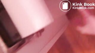 Pretty redhead poops into her clogged toilet