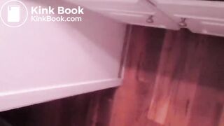 Pretty redhead poops into her clogged toilet