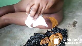 Pinky Prada strains out a big messy poop