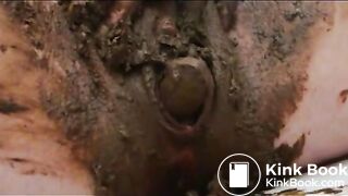 Scat filled pussy fucked by big black toy