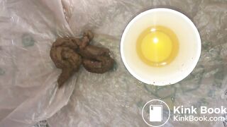 Slim ebony girl poops and pees