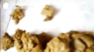 Crazy girl shitting on her pinky panty