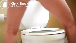 Straining out a huge shit