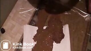 Mature woman shitting diarrhea on the floor