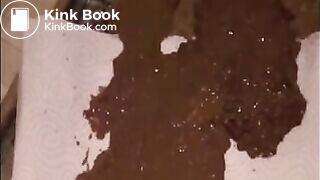 Mature woman shitting diarrhea on the floor