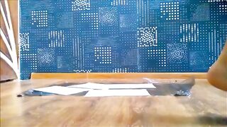 Cute girl poops and plays
