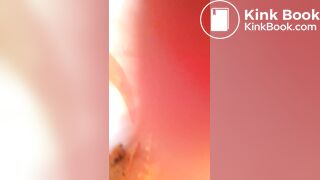 Young girl squeezes out a huge shit then masturbates